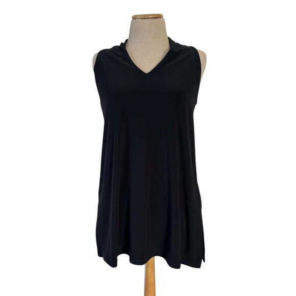 Sympli Womens Black Sleeveless V-Neck Tunic Top Size 6 - Picture 1 of 10
